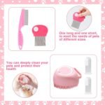 VCZONE 8 Pcs Cat Brush Grooming Kits, Pet Self Cleaning Kit with Pet Nail Clipper and File, Flea Comb, Pet Shampoo Bath Brush, Pet Shedding Brush, Silicone Toothbrush (Pink) - Image 7