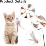 6 Pcs Cat Feather Toys with Bells, Feather Teaser Cat Toy, Replacement Feather Refills with Bells, Exerciser Playing Toy for Kitten or cat - Image 3
