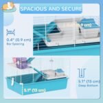 PawHut Hamster Cage, 6 Tier Small Animal Cage with Tubes and Tunnels, 32" DIY Design Large Hamster Cage with Hut, Wheel, Food Dish, Water Bottle, Ramps, for Dwarf & Gerbil, Light Blue - Image 7