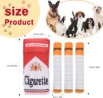 4 Pcs Funny Cigarette Dog Toys, Plush Supplies for Small Medium & Large Dogs, Fun Interactive Toy with Squeak,Cool Cute Chew Toy for Puppy Cleaning - Image 3