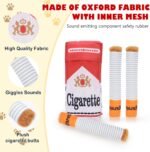 4 Pcs Funny Cigarette Dog Toys, Plush Supplies for Small Medium & Large Dogs, Fun Interactive Toy with Squeak,Cool Cute Chew Toy for Puppy Cleaning - Image 4