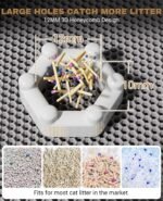 Fostanfly Cat Litter Mat Size 114 × 68 cm, Machine Washable XL Large Honeycomb Double Layer Cat Litter Trapping Mat, Easy to Clean, Waterproof Urine Proof Anti-Slip for Floor-Grey - Image 9