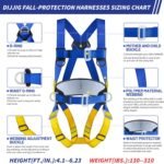 Universal Full Body Fall Protection Safety Harness with Dorsal D-Ring and Mating Buckle Legs，OSHA/ANSI Compliant,internal Shock Absorbing landyard&Hook csa - Image 3