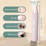 Dog Paw Trimmer, Paw Trimmer for Cat, Multifunctional Electric Silent Waterproof Cat Dog Hair Trimmer with LED Light, Furry Pet Grooming and Repair Tools for Paws Eyes Ears Face Rump, Pink - Image 5