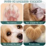 Dog Paw Trimmer, Paw Trimmer for Cat, Multifunctional Electric Silent Waterproof Cat Dog Hair Trimmer with LED Light, Furry Pet Grooming and Repair Tools for Paws Eyes Ears Face Rump, Pink - Image 7
