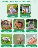 ERKOON 53PCS Bunny Chew Toys, Rabbit Chew Toys for Teeth Grinding, Improve Dental Health, 100% Natural Apple Wood Timothy Grass Cake Treats for Rabbits Guinea Pigs Chinchillas Bunnies Hamsters - Image 4