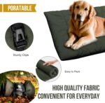 OneTigris Dog Bed Travel Large, Portable Dog Bed Camping for Washable Durable Oxford Portable Sleeping Mats for Car Crate Sofa Also for Indoor Outdoor Camping Travel Green (Large) - Image 4