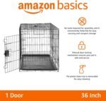 Amazon Basics Durable, Foldable, Collapsible, Portable Metal Wire Dog Crate with Tray, Single Door with Divider Panel, Easy to Assemble & Clean, Black, 91.44 x 58.42 x 63.5 cm - Image 3