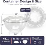 Fit Meal Prep 50 Pack 32 oz Disposable Plastic Clear Salad Bowls with Airtight Lids - To Go for Lunch, Takeout, Party, Catering, Picnic - Image 3
