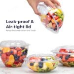 Fit Meal Prep 50 Pack 32 oz Disposable Plastic Clear Salad Bowls with Airtight Lids - To Go for Lunch, Takeout, Party, Catering, Picnic - Image 5