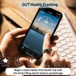 Smart Ring for Women & Men - Touch Control Health Tracker with Skin Temperature Monitoring, Sleep, Step & Exercise Tracking, Music & Video Control (Black, 10) - Image 5
