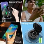 Smart Ring for Women & Men - Touch Control Health Tracker with Skin Temperature Monitoring, Sleep, Step & Exercise Tracking, Music & Video Control (Black, 10) - Image 10