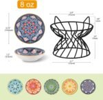 Raised Ceramic Cat Food Bowl - Elevated Cat Dish with Anti Slip Stand - Wide Shallow Cat Bowl Whisker Friendly - Cute Cat Plate - Cat Feeding Bowls - Microwave and Dishwasher Safe - 8.5 oz - 5.75 inch - Image 3