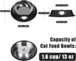 2Pcs Cat Bowls Non-Slip Stainless Steel Small Cat Food Bowls Unbreakable Thicken Cat Feeder 13 Oz Cat Dishes Suitable for Indoor Small Pets Removable Rubber Base Easily Clean Lovely Color - Image 3