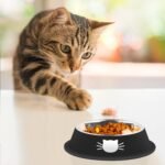 2Pcs Cat Bowls Non-Slip Stainless Steel Small Cat Food Bowls Unbreakable Thicken Cat Feeder 13 Oz Cat Dishes Suitable for Indoor Small Pets Removable Rubber Base Easily Clean Lovely Color - Image 7