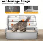 XL Stainless Steel Litter Box with Lid，22.8" L x 14.5" W x 14.5" H Enclosed Large High Sided Cat Litter Box, Metal Kitty Litter Box with Scoop, Non-Sticky, Anti-Leakage for Cats, Grey - Image 6