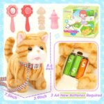 Plush Toys Cat for Kids with Leash, Interactive Electronic Kitty That Walking,Meowing, and Tail Wagging, Stuffed Cat Christmas Birthday Gift for Boys and Girls - Image 3