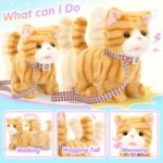 Plush Toys Cat for Kids with Leash, Interactive Electronic Kitty That Walking,Meowing, and Tail Wagging, Stuffed Cat Christmas Birthday Gift for Boys and Girls - Image 5