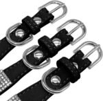 Rhinestone Dog Collar, Cute Dazzling Sparkling Soft Suede Leather Dog Cat Rhinestone Collar Crystal Diamond Pet Dog Puppy Collar(Pink,M fit Neck 32 - 38 cm) - Image 4