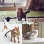 8 Pcs Interactive Cat Feather Teaser Toys with Bells Feather Replacement Kits & Wand Attachments for Indoor Entertainment,Encourages Feline Exercise,Kitten Hunting Play-Durable Play Accessories - Image 4