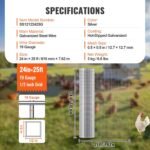 VEVOR Hardware Cloth, 1/2 inch 24in x 25 ft 19 Gauge, Hot Dipped Galvanized Wire Mesh Roll, Chicken Wire Fencing, Wire Mesh for Rabbit Cages, Garden, Small Rodents - Image 8