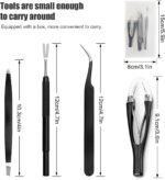 Tick Remover 4 in 1 Tick Remover Tool Premium Stainless Steel Black Tick Remover Tweezers Tick Remover Tools Set for Pet Dog Cat and Human with Storage Box - Image 3