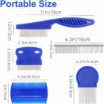 Dog Tick Comb, 5 Pack Pet Dog Cat Flea Comb Tear Eye Stain Remover Combs, Hair Brush Effectively Clean Removes Tangles, Dirt, Fleas, Lice, Ticks, for Pets Hair Comb - Image 3