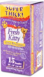 Fresh Kitty 15ct Super Thick Jumbo Drawstring Litter Box Liners - Image 3