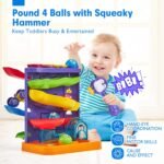 hahaland 2 in 1 Baby Toys 12-18 Months Development - Toddler Toys for 1 2 Year Old Boys Girls, Montessori Pound a Ball Hammer Toy, Toddler Car Ramp Toy for 1 2 Year Old Boy Girl Gifts 12M+ - Image 4