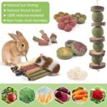 ERKOON Rabbit Toy, 42 Pieces Timothy Hay Sticks Carrots Rose Grass Cake Dental Care Molar, Chinchillas Toy Chew Toy for Rabbits, Guinea Pigs, Hamsters, Chinchilla - Image 4