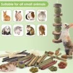 ERKOON Rabbit Toy, 42 Pieces Timothy Hay Sticks Carrots Rose Grass Cake Dental Care Molar, Chinchillas Toy Chew Toy for Rabbits, Guinea Pigs, Hamsters, Chinchilla - Image 6