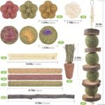 ERKOON Rabbit Toy, 42 Pieces Timothy Hay Sticks Carrots Rose Grass Cake Dental Care Molar, Chinchillas Toy Chew Toy for Rabbits, Guinea Pigs, Hamsters, Chinchilla - Image 7