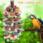 BBjinronjy Large Parrot Toys Bird Chewing Toys-Natural Nuts Corn Loofah Wooden Bird Cage Toy for African Grey,Macaws,Conure,Cokatoos,Cockatiel,Amazon Parrots and Other Large Medium Birds - Image 4