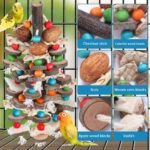 BBjinronjy Large Parrot Toys Bird Chewing Toys-Natural Nuts Corn Loofah Wooden Bird Cage Toy for African Grey,Macaws,Conure,Cokatoos,Cockatiel,Amazon Parrots and Other Large Medium Birds - Image 5