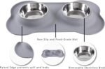 Hubulk Pet Dog Bowls 2 Stainless Steel with No Spill Non-Skid Silicone Mat + Pet Food Scoop Water and Food Feeder Bowls for Feeding Small Medium Large Dogs Cats Puppies ( Gray) - Image 4
