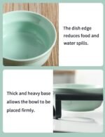 Ceramic Green Cat Bowl Set - 5 inch Wide Cat Food & Water Bowls, Elevated Feeding Porcelain with Metal Stand for Indoor Cats and Small Dog,2 Bowls+1 Stand Set for Wet and Dry Food - Image 6