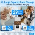 Automatic Cat Feeder with Slow Feed for 2 Cats: 5G WiFi Dual Automatic Dog Feeder with Smart APP Control,Double Cat Food Dispenser for Multiple Pets,Detachable for Easy Clean -7L(ACF190W-B) - Image 8