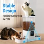 Automatic Cat Feeder with Slow Feed for 2 Cats: 5G WiFi Dual Automatic Dog Feeder with Smart APP Control,Double Cat Food Dispenser for Multiple Pets,Detachable for Easy Clean -7L(ACF190W-B) - Image 10