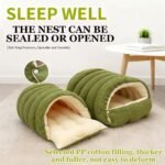 Cozy Monster Cat Bed, 2026 New Winter Warm Cat House, Cat Beds for Indoor Cats, Cat Tent with Removable Cushion, Warm Cave Nest Sleeping Bed Puppy House for Cats Small Dogs (Beige, M(17.7in)) - Image 6