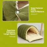 Cozy Monster Cat Bed, 2026 New Winter Warm Cat House, Cat Beds for Indoor Cats, Cat Tent with Removable Cushion, Warm Cave Nest Sleeping Bed Puppy House for Cats Small Dogs (Beige, M(17.7in)) - Image 9