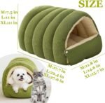 Cozy Monster Cat Bed, 2026 New Winter Warm Cat House, Cat Beds for Indoor Cats, Cat Tent with Removable Cushion, Warm Cave Nest Sleeping Bed Puppy House for Cats Small Dogs (Beige, M(17.7in)) - Image 10