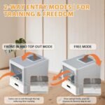 Homegroove Stainless Steel Cat Litter Box with Drawer, XL Foldable Enclosed Kitten Litter Box with Lid for Indoor Cats, Metal Covered Cat Litter Pan with Litter Scoop (Gray) - Image 6