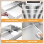 Homegroove Stainless Steel Cat Litter Box with Drawer, XL Foldable Enclosed Kitten Litter Box with Lid for Indoor Cats, Metal Covered Cat Litter Pan with Litter Scoop (Gray) - Image 9