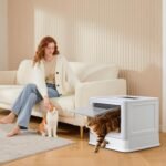 Homegroove Stainless Steel Cat Litter Box with Drawer, XL Foldable Enclosed Kitten Litter Box with Lid for Indoor Cats, Metal Covered Cat Litter Pan with Litter Scoop (Gray) - Image 10