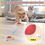 Interactive Cat Toys, Smart Silicone Automatic Rolling Ball with Tail for Cat, Puppy, Fuzzy Kitten Balls with Light - Image 7