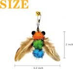 LWINGFLYER 4 PCS Cat Feather Toys Refill Insect Bee,Feather Cat Toys, Kitty Wand Toy Refill,Cat Toy Wand Replacement Attachments,Interactive Cat Toys for Indoor Cats - Image 3