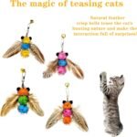 LWINGFLYER 4 PCS Cat Feather Toys Refill Insect Bee,Feather Cat Toys, Kitty Wand Toy Refill,Cat Toy Wand Replacement Attachments,Interactive Cat Toys for Indoor Cats - Image 5