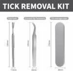 BOROLA 2-Piece Stainless Steel Pet Tick Remover Kit V-Shaped Tick Fork & Curved Tip Flea Tweezers with Tin Case Professional Tick & Flea Removal Tool Set for Dogs & Cats - Image 3