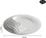 Country Style Fusion Cuisine Tableware Ceramic Western Food Flat Plate Hotel Cold Dish Platter Suitable for Kitchen and Microwave(Medium) - Image 3