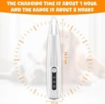 Dog Grooming Clippers, Dogs Paws Trimmer, Pet Trimmers, USB Rechargeable for Grooming, Low Noise Hair Clippers Paws, Eyes, Ears, Face, Rump (White) - Image 3